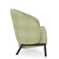 Kit 2 Poltronas Decorativa Sala De Estar Kenya Pés Em Ferro Bouclê Preto/verde G33 - Gran Belo - 2