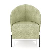 Kit 2 Poltronas Decorativa Sala De Estar Kenya Pés Em Ferro Bouclê Preto/verde G33 - Gran Belo