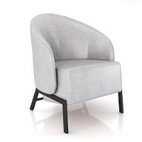 Kit 2 Poltronas Decorativa Sala De Estar Kenya Pés Em Ferro Pu Preto/cinza G33 - Gran Belo - 3