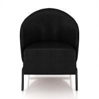 Kit 2 Poltronas Decorativa Sala De Estar Kenya Pés Em Ferro Pu Preto G33 - Gran Belo - 5