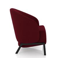 Kit 2 Poltronas Decorativa Sala De Estar Kenya Pés Em Ferro Veludo Preto/bordô G33 - Gran Belo - 2