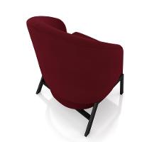 Kit 2 Poltronas Decorativa Sala De Estar Kenya Pés Em Ferro Veludo Preto/bordô G33 - Gran Belo - 5