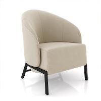 Kit 2 Poltronas Decorativa Sala De Estar Kenya Pés Em Ferro Veludo Preto/bege G33 - Gran Belo - 3