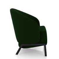 Kit 2 Poltronas Decorativa Sala De Estar Kenya Pés Em Ferro Veludo Preto/verde G33 - Gran Belo - 5