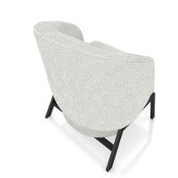 Poltrona Decorativa Sala De Estar Kenya Pés Em Ferro Bouclê Preto/cinza G33 - Gran Belo