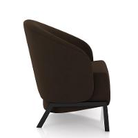 Kit 2 Poltronas Decorativa Sala De Estar Kenya Pés Em Ferro Veludo Preto/marrom G33 - Gran Belo - 2