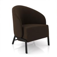 Kit 2 Poltronas Decorativa Sala De Estar Kenya Pés Em Ferro Veludo Preto/marrom G33 - Gran Belo - 3