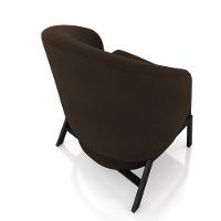 Kit 2 Poltronas Decorativa Sala De Estar Kenya Pés Em Ferro Veludo Preto/marrom G33 - Gran Belo - 5