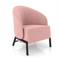 Kit 2 Poltronas Decorativa Sala De Estar Kenya Pés Em Ferro Veludo Preto/rosê G33 - Gran Belo - 3