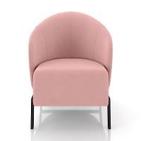 Kit 2 Poltronas Decorativa Sala De Estar Kenya Pés Em Ferro Veludo Preto/rosê G33 - Gran Belo