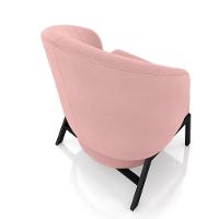 Kit 2 Poltronas Decorativa Sala De Estar Kenya Pés Em Ferro Veludo Preto/rosê G33 - Gran Belo - 5