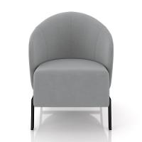 Kit 2 Poltronas Decorativa Sala De Estar Kenya Pés Em Ferro Veludo Preto/cinza G33 - Gran Belo - 3