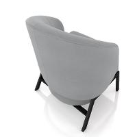 Kit 2 Poltronas Decorativa Sala De Estar Kenya Pés Em Ferro Veludo Preto/cinza G33 - Gran Belo - 8