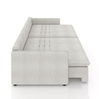 Sofá Reclinável E Retrátil Gandalf Bipartido 234cm Caixa Zero Com Almofadas Bouclê Cinza G33 - Gran - 2