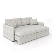 Sofá Reclinável E Retrátil Gandalf Bipartido 234cm Caixa Zero Com Almofadas Bouclê Cinza G33 - Gran - 3