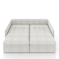 Sofá Reclinável E Retrátil Gandalf Bipartido 234cm Caixa Zero Com Almofadas Bouclê Cinza G33 - Gran