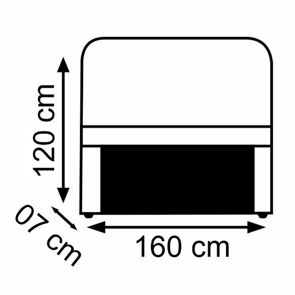 Kit Cabeceira E Calçadeira Baú Casal Queen 1,60m Roma Suede Marrom Dal Poz Estofados - 3