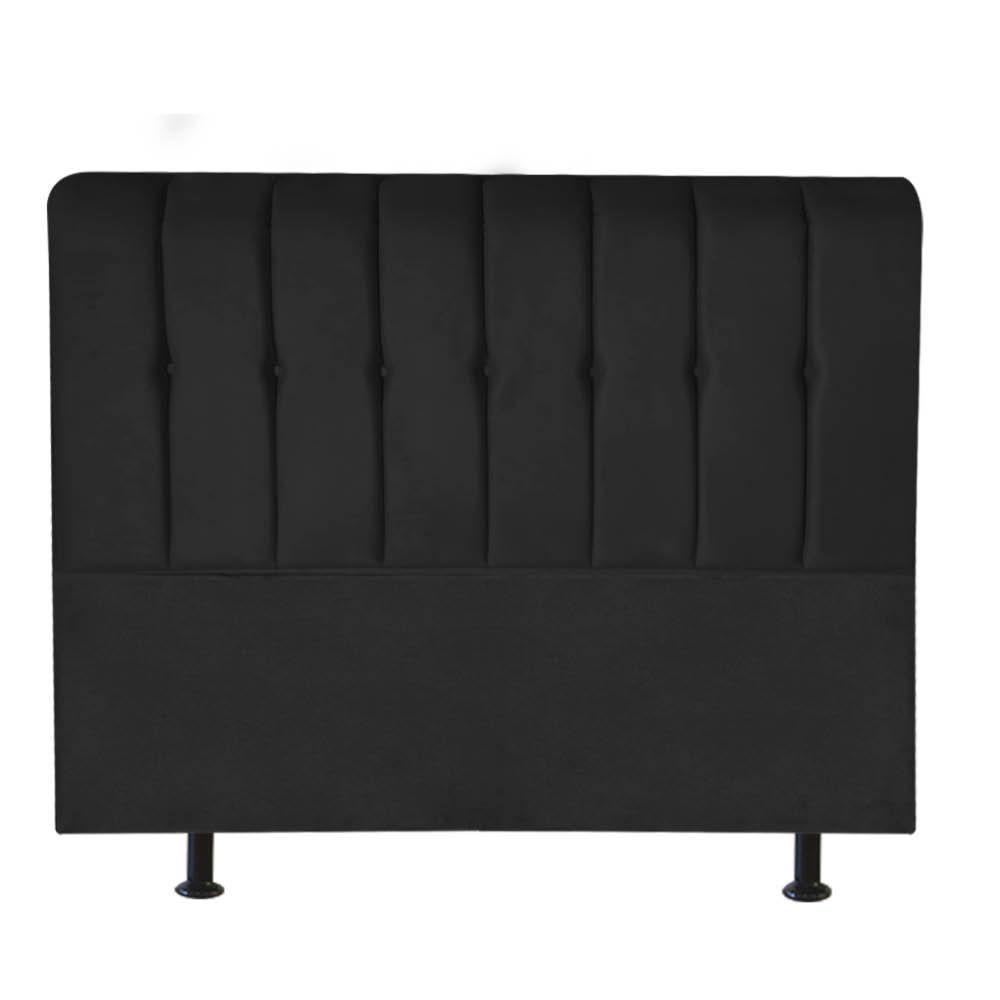 Cabeceira Estofada Kiara 195cm King Size Box Quarto Suede Preto - Gat Magazine - 3