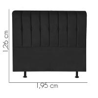 Cabeceira Estofada Kiara 195cm King Size Box Quarto Suede Preto - Gat Magazine - 2