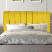 Cabeceira Estofada Kiara 160cm Queen Size Box Quarto Suede Amarelo - Gat Magazine - 1