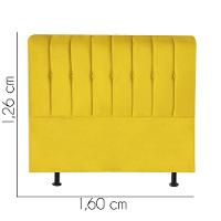 Cabeceira Estofada Kiara 160cm Queen Size Box Quarto Suede Amarelo - Gat Magazine - 2