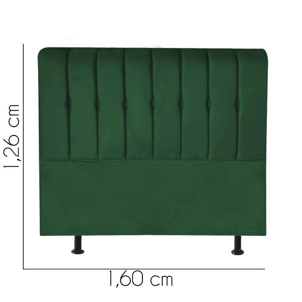 Cabeceira Estofada Kiara 160cm Queen Size Box Quarto Suede Verde - Gat Magazine - 2