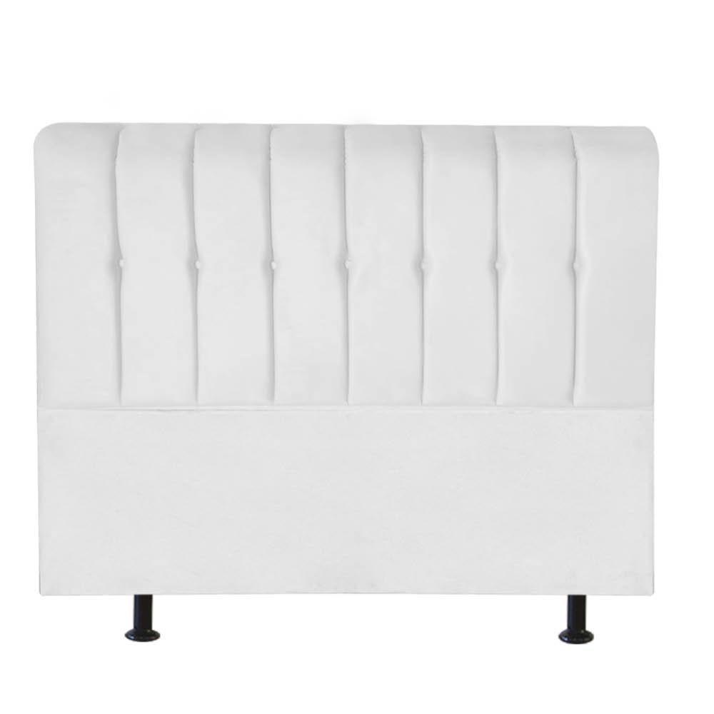 Cabeceira Estofada Kiara 160cm Queen Size Box Quarto Suede Branco - Gat Magazine - 1