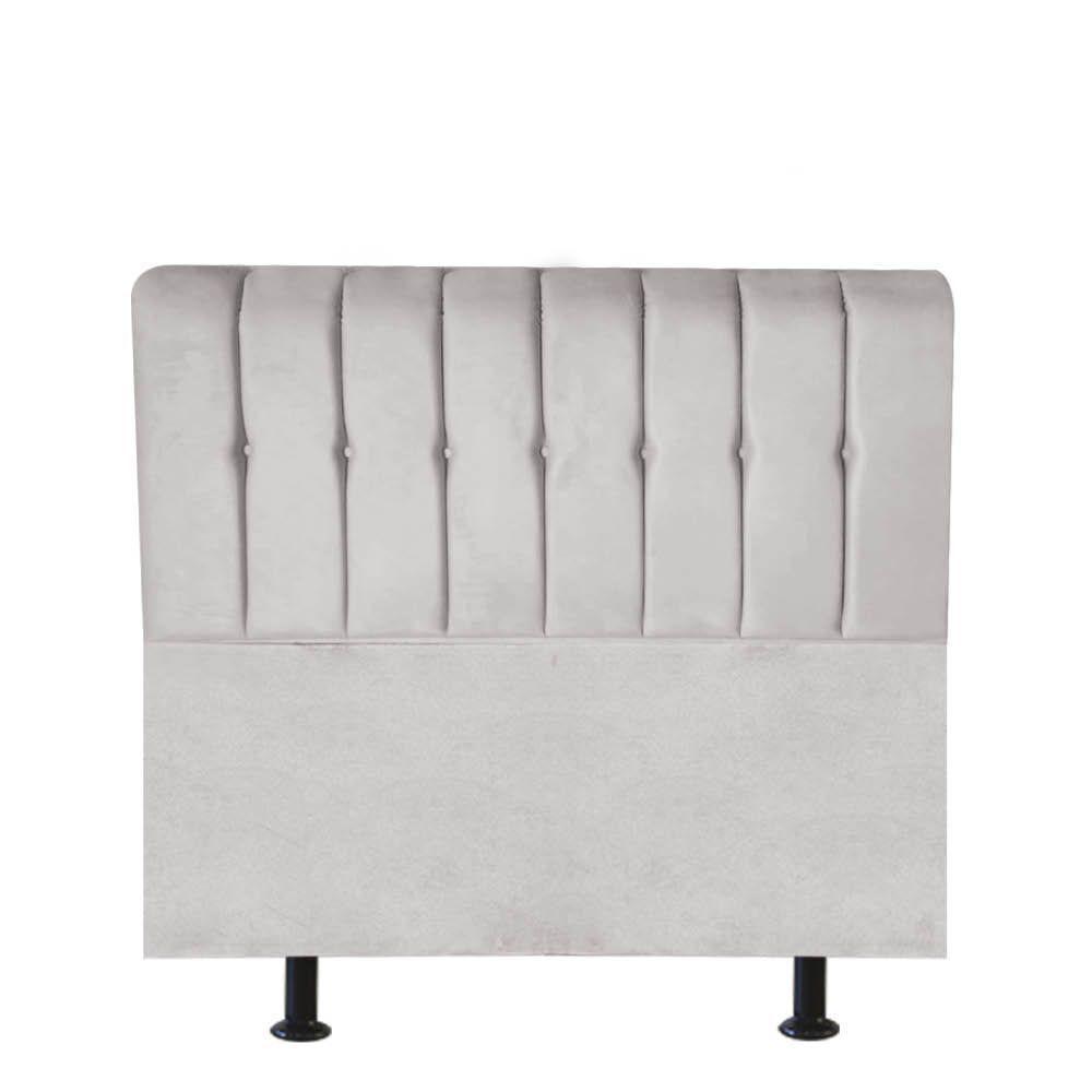 Cabeceira Estofada Kiara 90cm Solteiro Box Quarto Suede Cinza Claro - Gat Magazine - 1