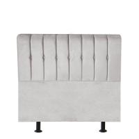 Cabeceira Estofada Kiara 90cm Solteiro Box Quarto Suede Cinza Claro - Gat Magazine - 1