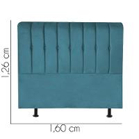 Cabeceira Estofada Kiara 160cm Queen Size Box Quarto Suede Azul Turquesa - Gat Magazine - 2