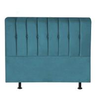 Cabeceira Estofada Kiara 160cm Queen Size Box Quarto Suede Azul Turquesa - Gat Magazine - 3