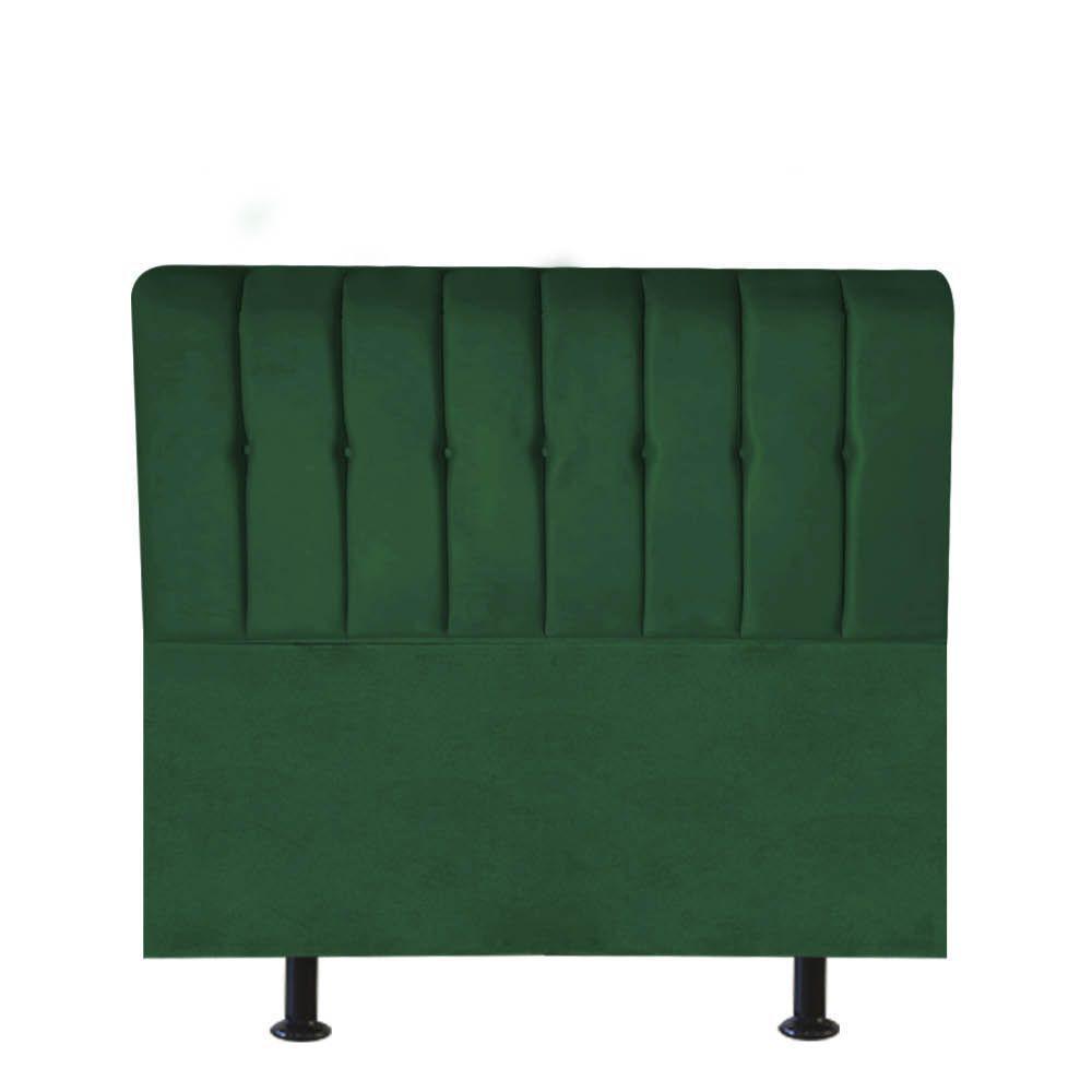 Cabeceira Estofada Kiara 90cm Solteiro Box Quarto Suede Verde - Gat Magazine - 1