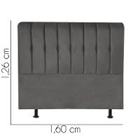 Cabeceira Estofada Kiara 160cm Queen Size Box Quarto Suede Cinza Escuro Grafite - Gat Magazine - 2