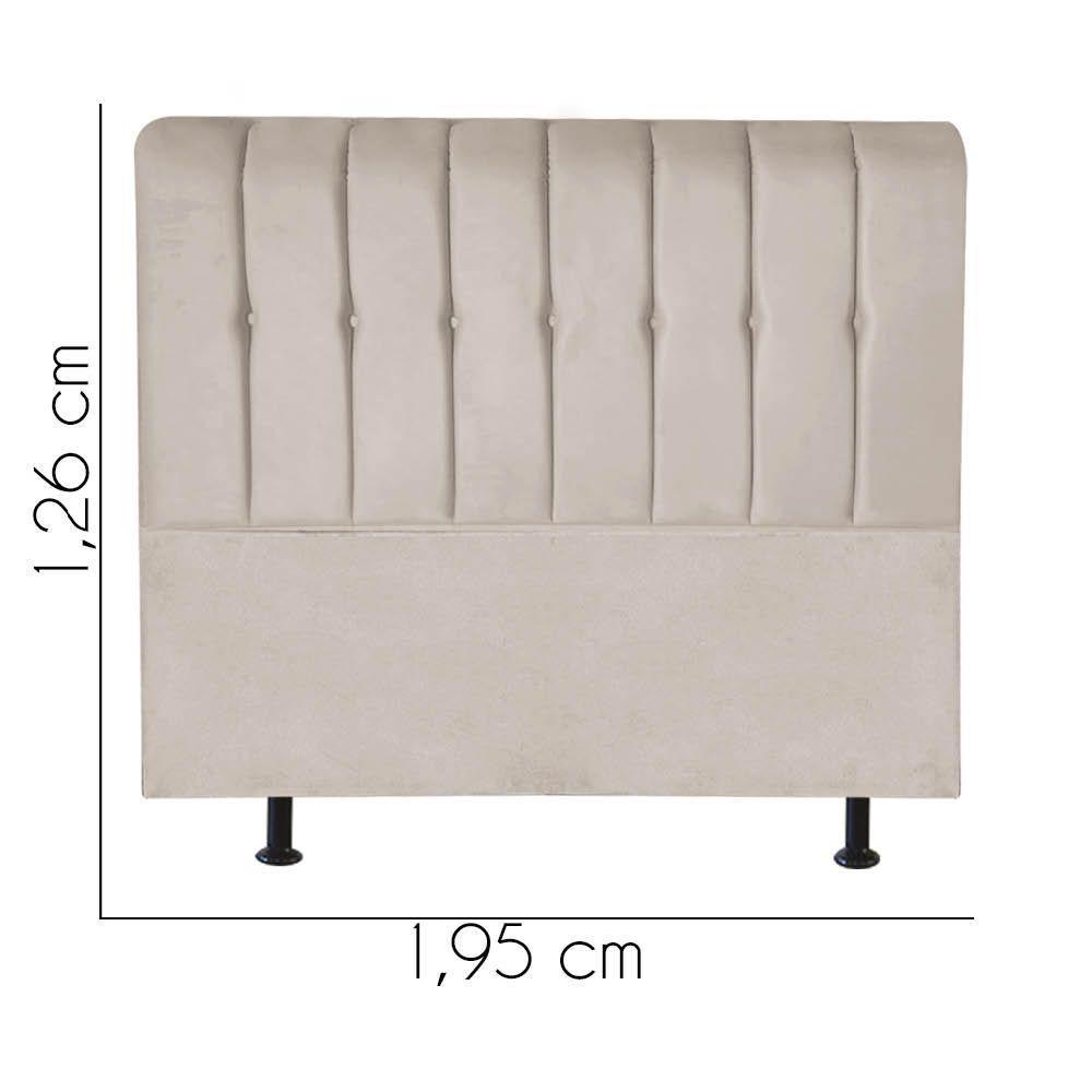 Cabeceira Estofada Kiara 195cm King Size Box Quarto Suede Bege - Gat Magazine - 2
