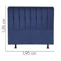 Cabeceira Estofada Kiara 195cm King Size Box Quarto Suede Azul Marinho - Gat Magazine - 2