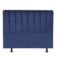 Cabeceira Estofada Kiara 195cm King Size Box Quarto Suede Azul Marinho - Gat Magazine - 3