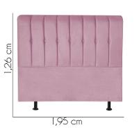 Cabeceira Estofada Kiara 195cm King Size Box Quarto Suede Rosa Bebê - Gat Magazine - 2