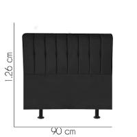 Cabeceira Estofada Kiara 90cm Solteiro Box Quarto Suede Preto - Gat Magazine - 2
