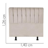 Cabeceira Estofada Kiara 140cm Casal Box Quarto Suede Bege - Gat Magazine - 2