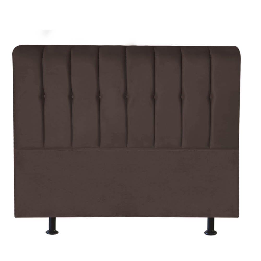 Cabeceira Estofada Kiara 140cm Casal Box Quarto Suede Marrom - Gat Magazine - 3