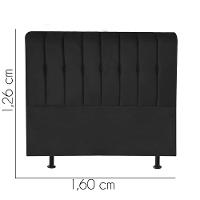 Cabeceira Estofada Kiara 160cm Queen Size Box Quarto Suede Preto - Gat Magazine - 2