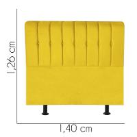 Cabeceira Estofada Kiara 140cm Casal Box Quarto Suede Amarelo - Gat Magazine - 2