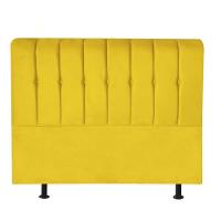 Cabeceira Estofada Kiara 140cm Casal Box Quarto Suede Amarelo - Gat Magazine - 3