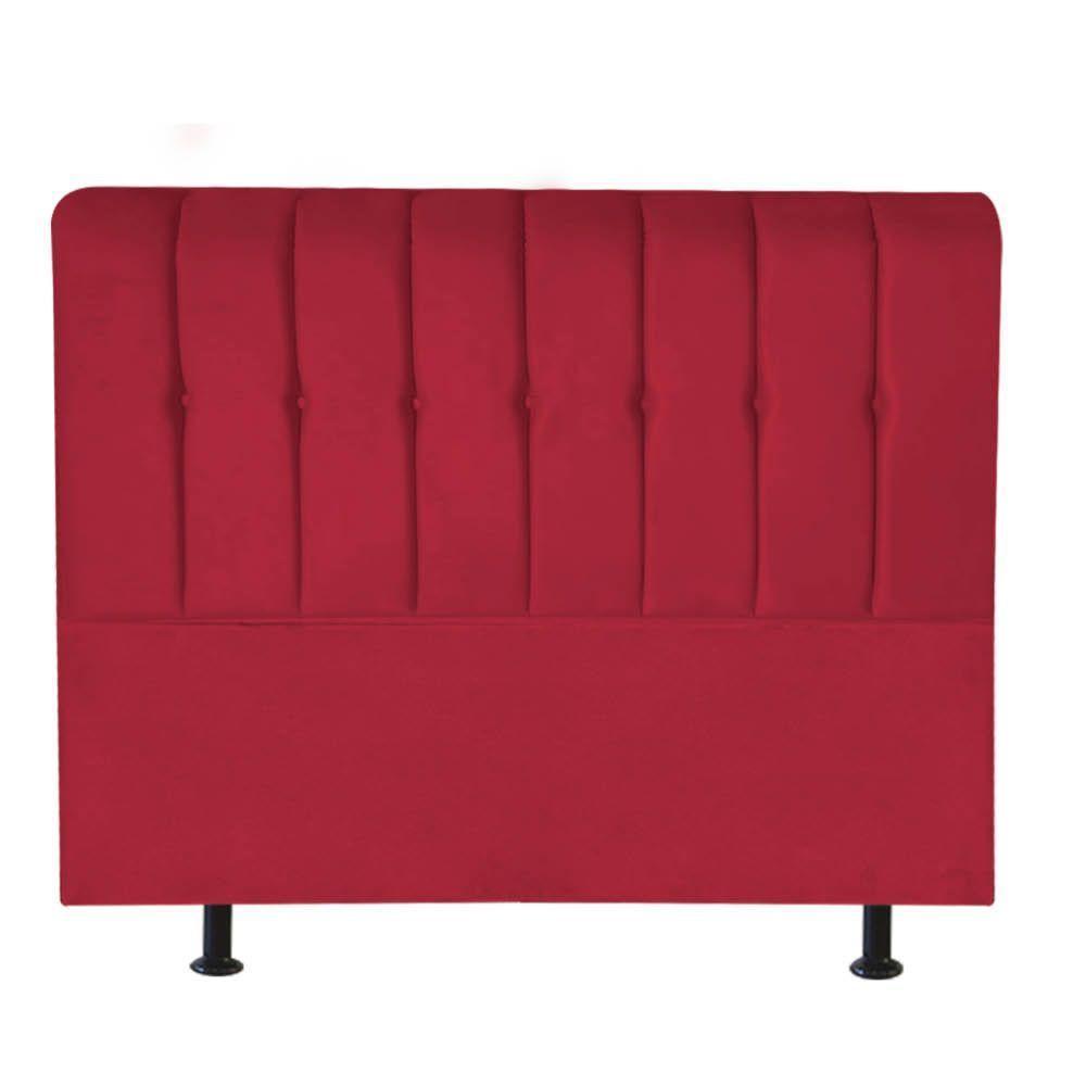 Cabeceira Estofada Kiara 195cm King Size Box Quarto Suede Vermelho - Gat Magazine - 3