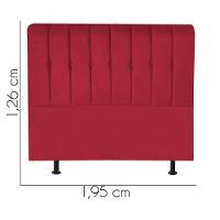 Cabeceira Estofada Kiara 195cm King Size Box Quarto Suede Vermelho - Gat Magazine - 2