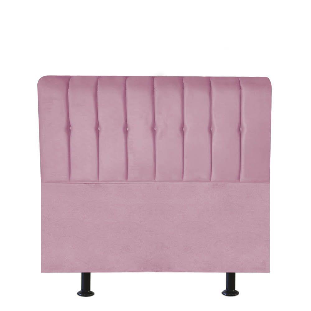Cabeceira Estofada Kiara 90cm Solteiro Box Quarto Suede Rosa Bebê - Gat Magazine - 1