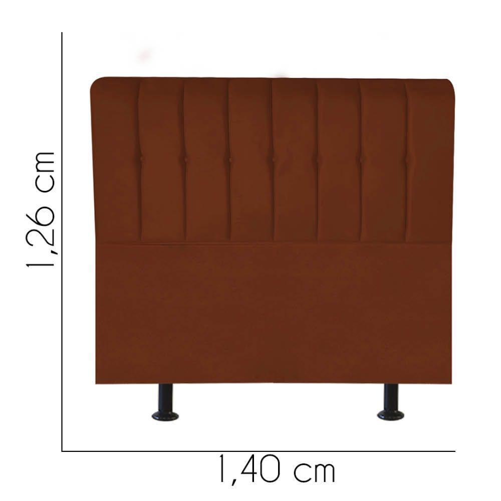 Cabeceira Estofada Kiara 140cm Casal Box Quarto Suede Terracota Telha - Gat Magazine - 2
