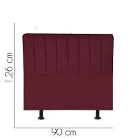 Cabeceira Estofada Kiara 90cm Solteiro Box Quarto Suede Bordô - Gat Magazine - 2