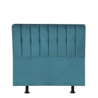 Cabeceira Estofada Kiara 90cm Solteiro Box Quarto Suede Azul Turquesa - Gat Magazine - 1