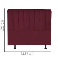 Cabeceira Estofada Kiara 160cm Queen Size Box Quarto Suede Bordô - Gat Magazine - 2
